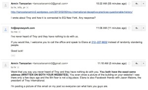 My email to EQ New York